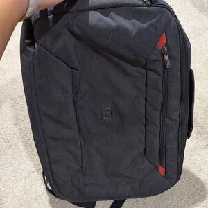 SwissGear Black Backpack with Red Accents
